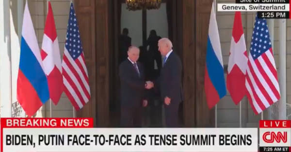 WATCH: CNN Gushes Over Biden-Putin Handshake For 2 MINUTES – The First TV