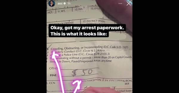 THOUGHTS AND PRAYERS: AOC Releases Her ‘Arrest Paperwork’… It’s a $50 ...