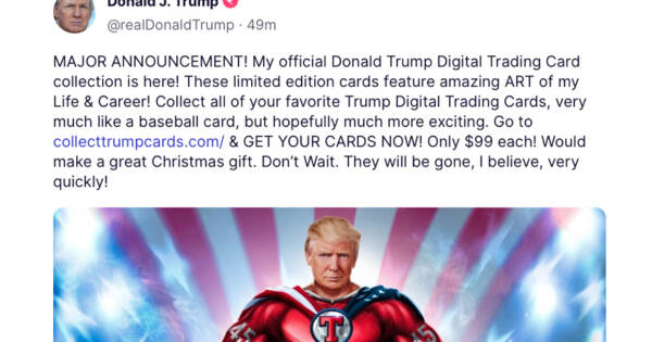 MAJOR ANNOUNCEMENT?: Trump Unveils Line of ‘Trading Cards’ of Himself ...